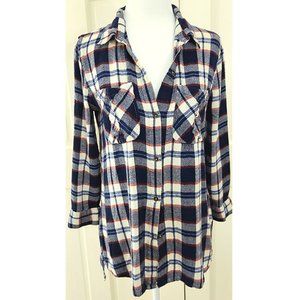 Jessica Simpson Soft Flannel Button-Down Tunic